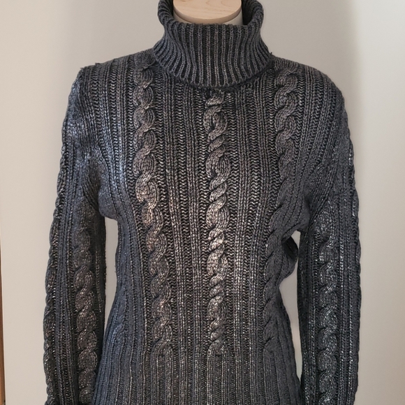 GF Ferre cable knitted grey sweater - Picture 1 of 4